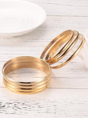 14K Gold Plated Gold Bangle Bracelets